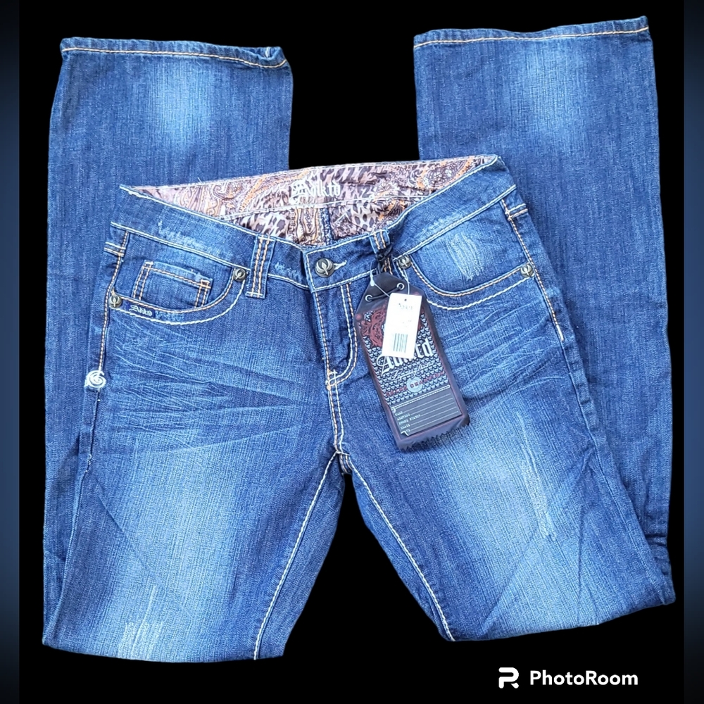 Adiktd Denim Blue Jeans, Low Rise Boot Cut, Size 10 31x35, Style ADJ1203448-L